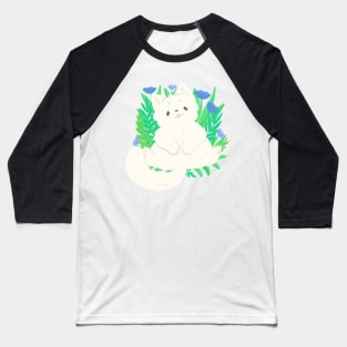 White cat in the grass Baseball T-Shirt